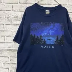 ユーロ古着ヴィンテージTシャツ！ネイビー半袖 XL 0429