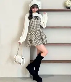 MAJESTIC LEGON フードボレロ×ミニキャミワンピセットベージュ系