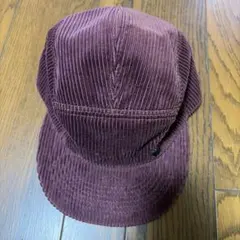 紫色 コーデュロイキャップ 調整可能