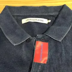 CALVIN KLEIN JEANS ポロシャツ M ダークブルー男女兼用ok!のサムネイル