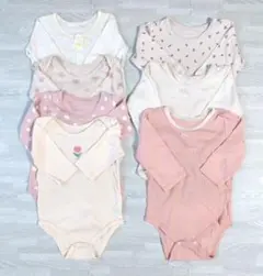 まとめ売り女の子☆80☆90☆ベビー肌着☆ロンパース☆長袖☆洗い替え☆保育園着