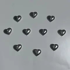 シルバーメタルハートネイルパーツ 10個セット