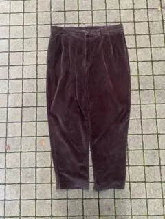 90s 00s コーデュロイパンツ　ブラウン　ツータック　太畝　ビッグサイズ