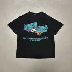 ユニバーサルスタジオフロリダ00sパーク公式イベントT両面プリントTシャツ炭黒L