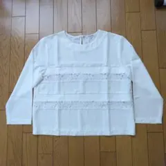GLOBAL WORK 長袖 ブラウス ホワイト Mサイズ