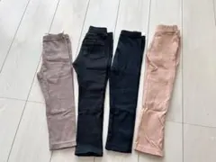 ストレッチ素材 リブ編み長ズボン4点セット