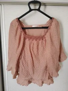 アクシーズファム レースニットポンチョ ケープ 重ね着 セーター M 美品