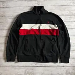 ポロ ラルフローレン トラックジャケット L ブラック 切替 カンボジア製　古着