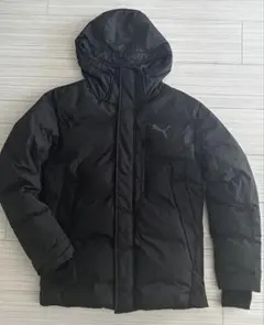 PUMA フード付きブラックダウンジャケットS