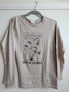 POPEYE 長袖 Tシャツ ベージュ キャラクタープリント