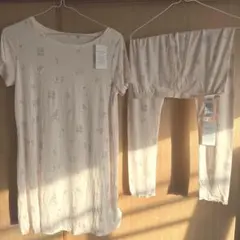 ジェラートピケ　部屋着　パジャマ　ピンク　上下セット　春夏　薄手　半袖