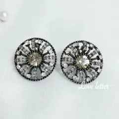 Lo.60 アンティークビジューミニピアス 韓国輸入 シルバー 上品 パーティー