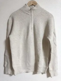 美品✨【UNIQLO/ユニクロ】ニット/スフレヤーン/ハーフジップ/レディース