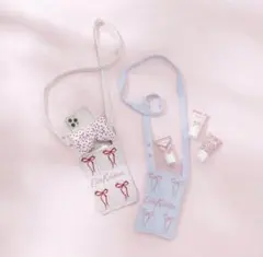 【完売品】Cath Kidston スマホショルダーバッグ リボン柄のサムネイル