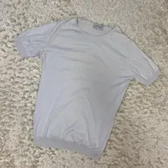 ジョンスメドレー　半袖カットソー　ニット　コットン グレージュ　S