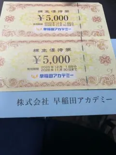 早稲田アカデミー 株主優待券 ¥10000