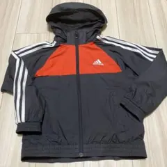 adidas フード付きジャケット 130cm ブラック/レッド