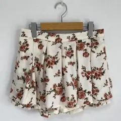 【COLZA/コルザ】キュロットスカート　ショートパンツ　花柄【L】薔薇　夏のサムネイル
