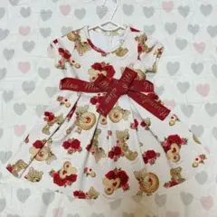 くまとクッキー柄のワンピース/モナリザ