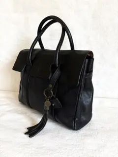 Dakota ダコタ 本革ハンドバッグ 黒 タッセル A4可
