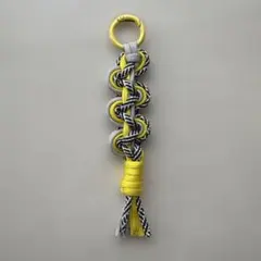 ハンドメイド パラコード キーホルダー ウェーブ イエロー系