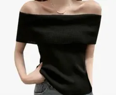 オフショルダー ニット トップス レディース 半袖