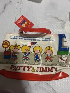 希少！PATTY＆JIMMY 　ポーチ　ハイビスカス　タグ付　1999年 平成レトロ】パティ＆ジミー ビニールポーチ ハイビスカス タグ付 1999