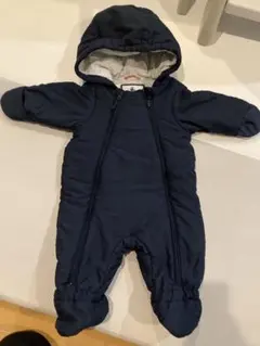 PETIT BATEAU フード付きジャンプスーツ 6m ネイビー