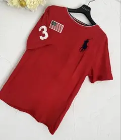 定価1.7万【極美品】ポロラルフローレン ビッグポニー 星条旗 Tシャツ L 赤