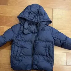 ネイビー ダウンコート フード付き 80cm