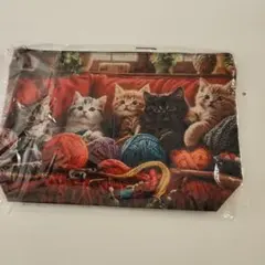 白*こ様 猫柄ポーチ