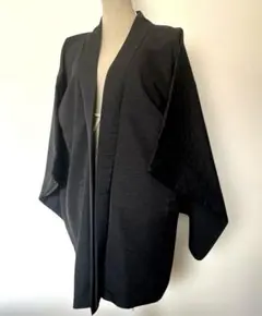 正絹羽織　紋入り　黒