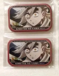 鬼滅の刃　無限城編　メモリーズスクエア缶バッジ　童磨　2個