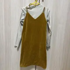 GU キャミソールワンピース 110 マスタードカラー　インナーと2点セット