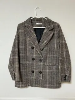 fifth フィフス ダブルブレストジャケット チェック柄 ブラウン系