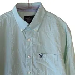 AMERICAN EAGLE 長袖BDシャツ S 薄緑