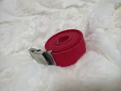 GLベルト 赤いテキスタイルベルト 金属バックル