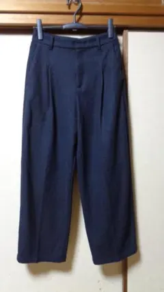 未使用・ユニクロ　ブラッシュドジャージータックワイドパンツ　M