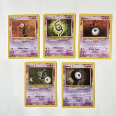 アンノーン Unown 英語版 ポケモンカード 初期 5枚セット まとめ売りのサムネイル