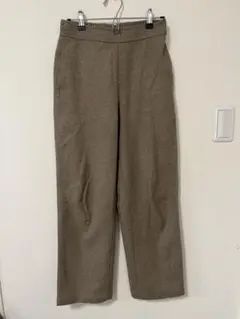 ブラウン ワイドパンツ ウエストゴム