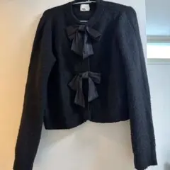 カーディガン レディース 冬 黒