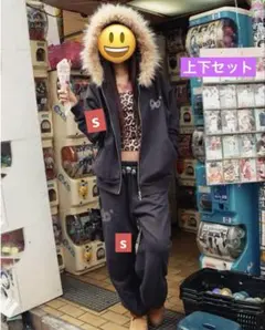 9090girl 90 far zip hoodie sweatセットアップ