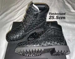 Timberland 6インチ 本革編み込みブラック プレミアム25.5cm新品