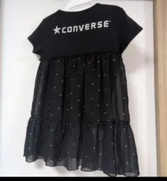 【値下げ】CONVERSE ドット柄 シフォン切替 Tシャツ 140cmのサムネイル