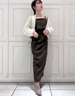 snidel ラメツイードカーディガン　オフホワイト