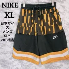 美品✨ナイキ 総柄 バスケットショーツ XL メッシュショートパンツ 黒 黄
