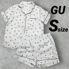 GU ジーユー　パジャマ　セット　さくらんぼ　白　半袖　Sサイズ