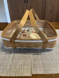 【新品未使用】ロンガーバーガー　バスケット　ランチボックス ロンガバーガー/Longaberger バスケット 中 横長【2a】かご