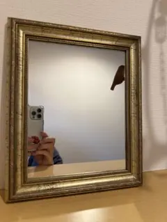 装飾的ゴールドフレーム長方形ミラー