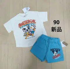 新品 ＊ 【90】 Disney　リトシー　ミッキー＆フレンズ　Tシャツ＆パンツのサムネイル